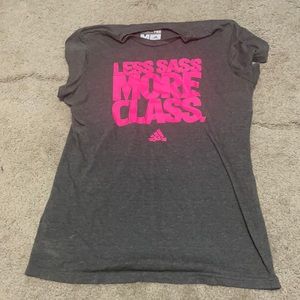 Women’s grey and pink Adidas medium shirt
